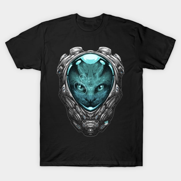 Space explorer cat T-Shirt by HDA (hand draw artwork)